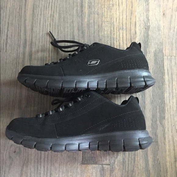 skechers elite memory foam black